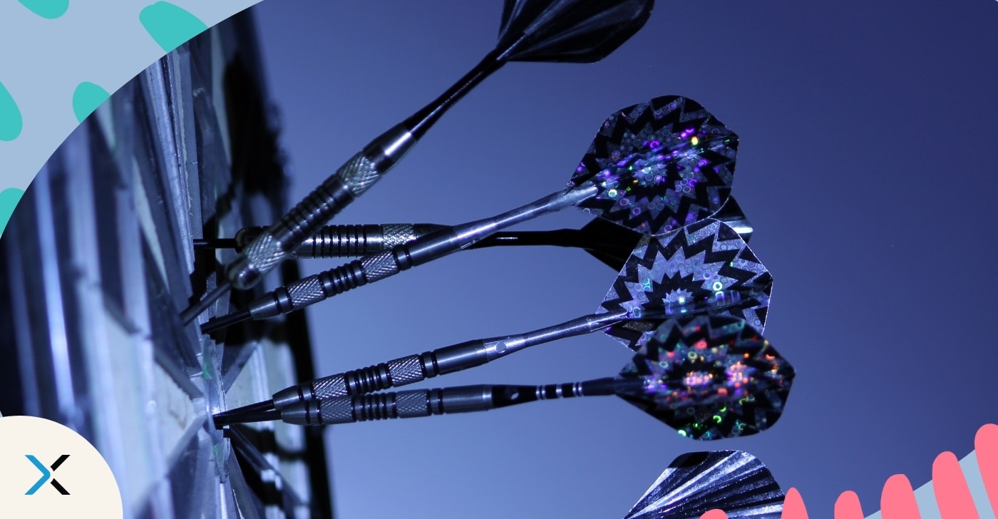 A darts goal symbolizes a successful content marketing strategy.