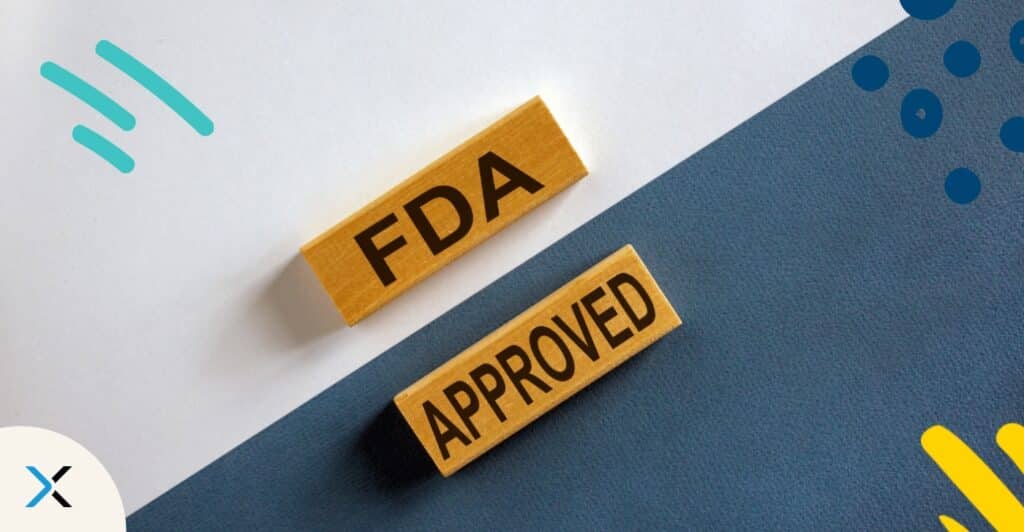 A banner stating "FDA Approved" symbolizes fast-track FDA approval.