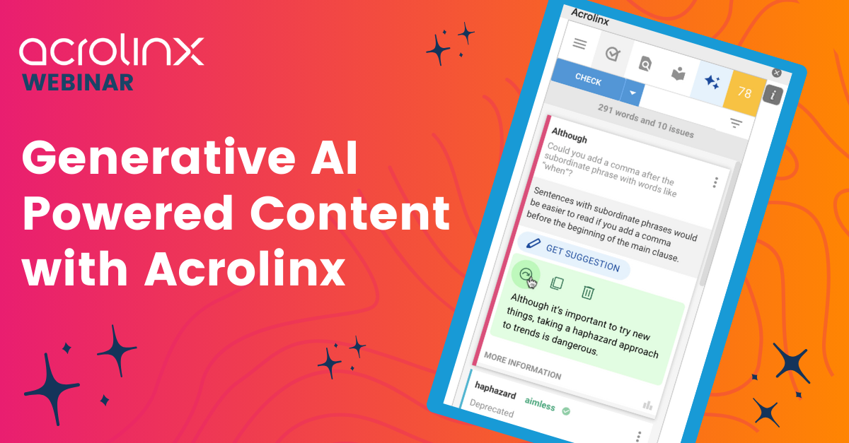 Generative AI Powered Content with Acrolinx.