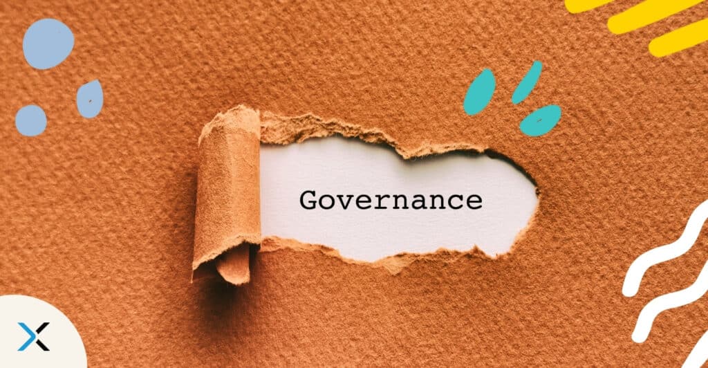 Visual illustrating the word governance scrapped in a manuscript to represent content governance.