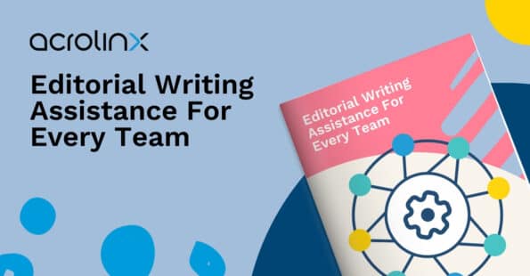 Decorative banner for brochure "Editorial Writing Assistance For Every Team".