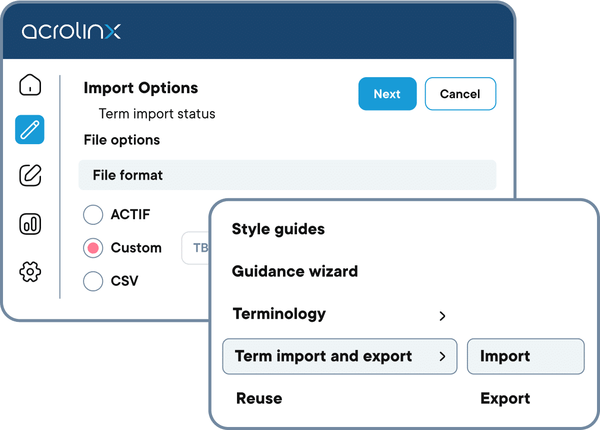 Importing your terminology